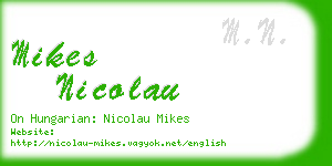 mikes nicolau business card